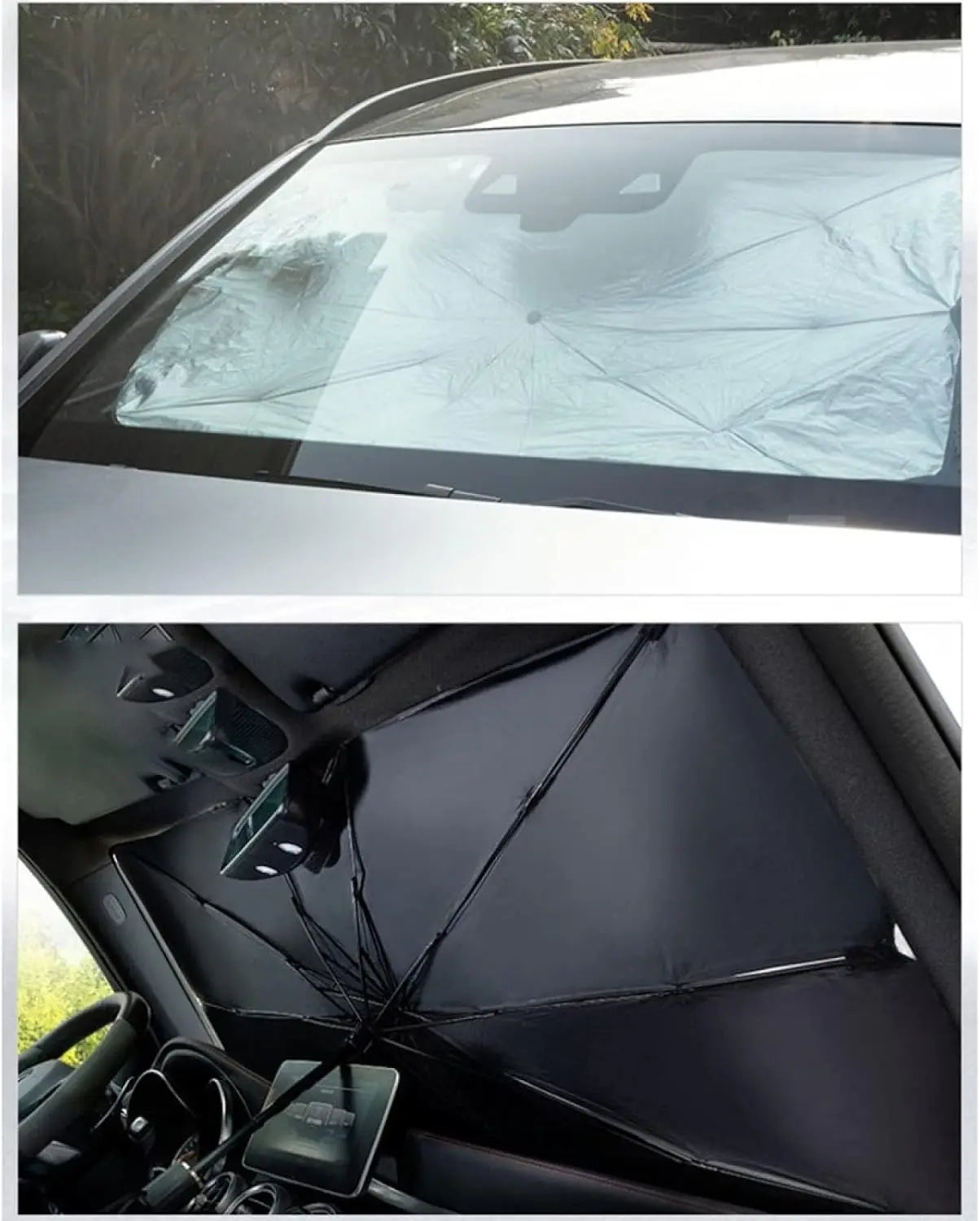 SunShield™ Parasol Premium Tipo Paraguas para Coche